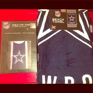 Dallas Cowboys table top toss game & beach towel
